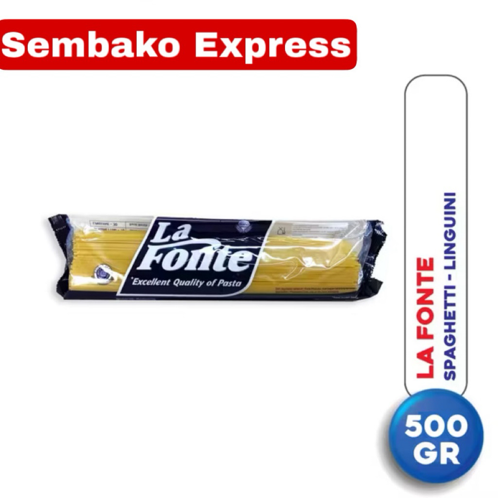 La Fonte Spaghetti Linguini 500gr - Pasta Premium Italia Tekstur Kenyal