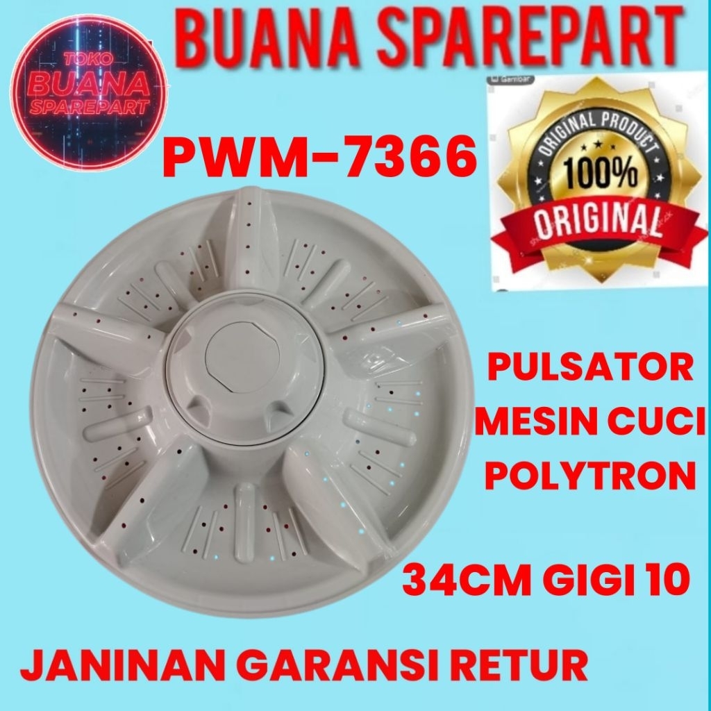 Pulsator mesin cuci POLYTRON 34CM gigi 10 PWM-7366