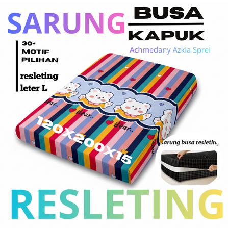 promo Sarung kasur busa resleting karakter anak cewek dan cowok ukuran No 3-120x200 tebal 15 cm