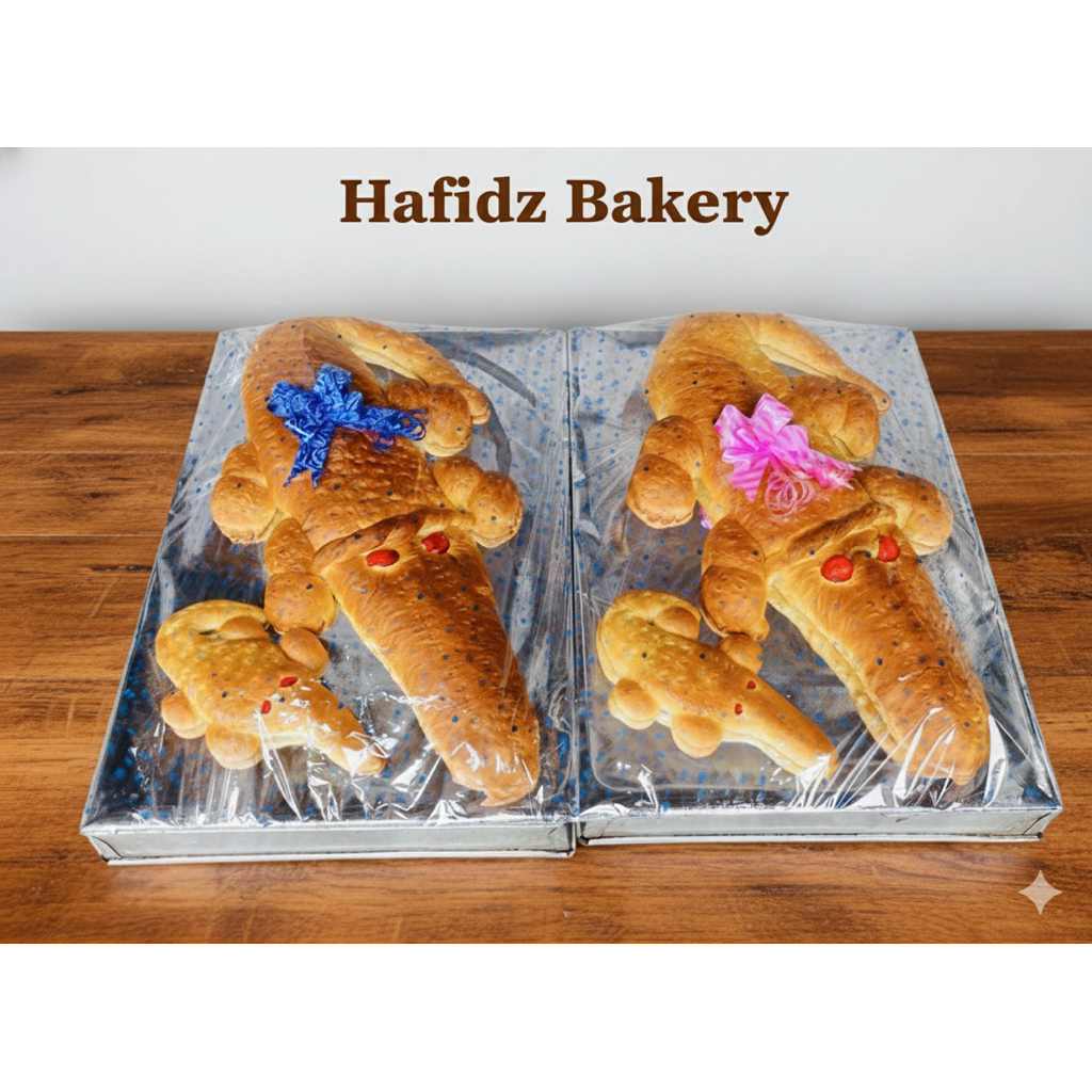 PROMO EXTRA roti buaya (rotimanis)seserahan 4 buaya panjang 60cmx 40cm , fresh