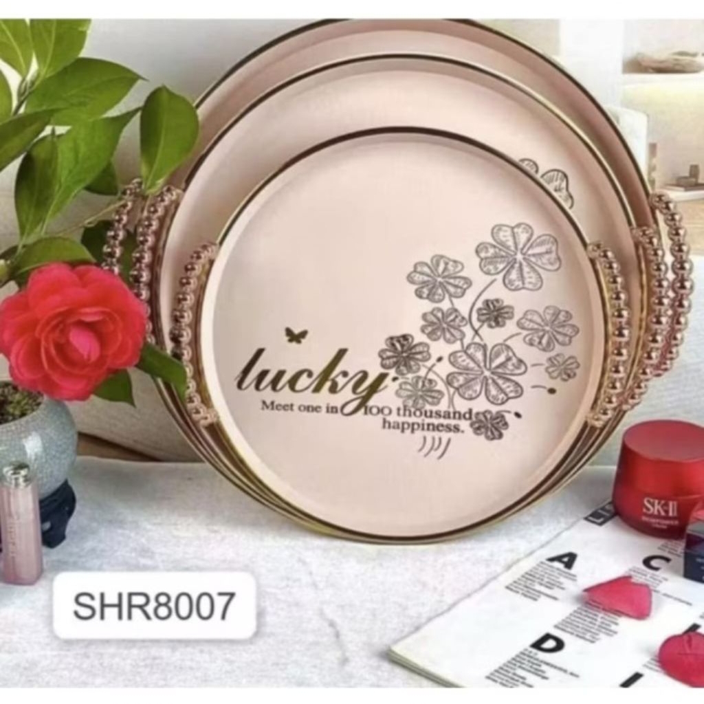 Nampan Gold Mewah Nordic Luxury Tray Dekorasi Nampan Tray Mewah Nampan Dengan Pegangan Gold