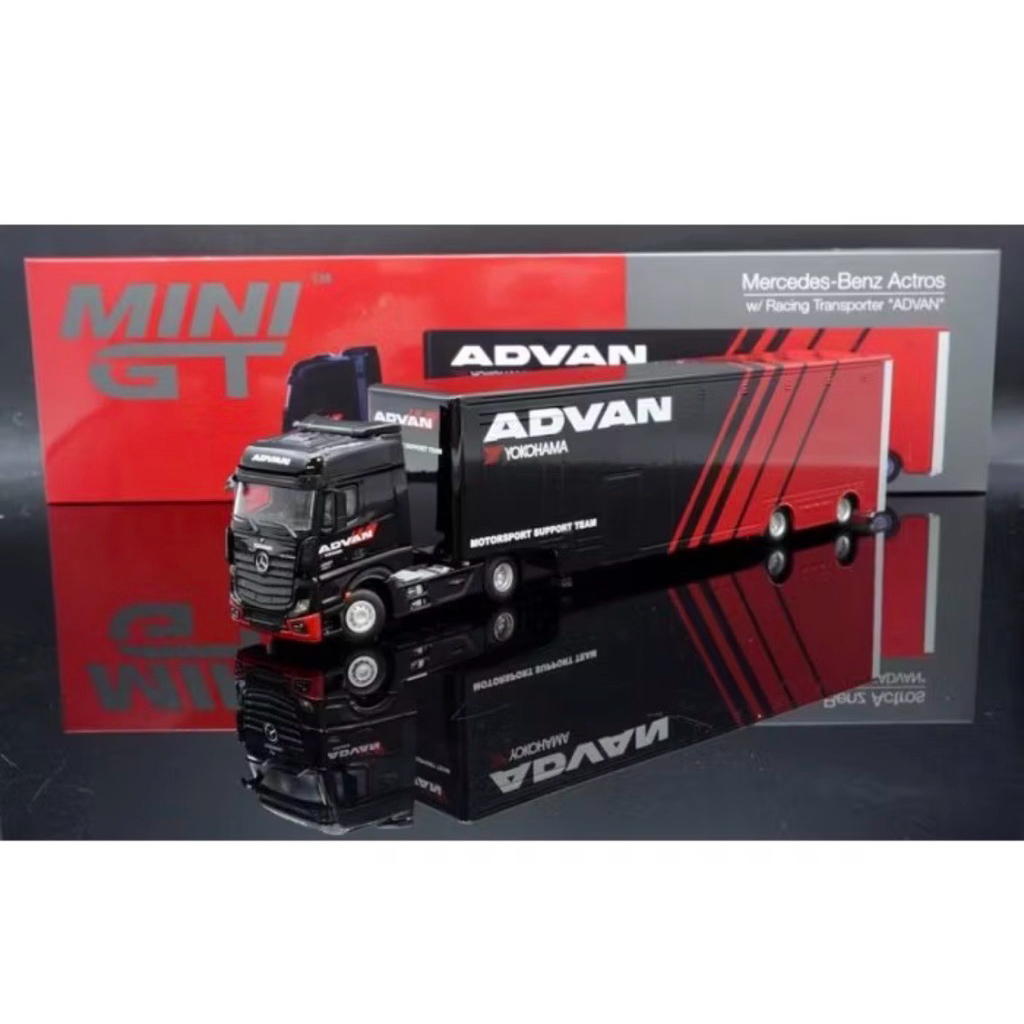 Mini GT Mercedes Benz Actros Advan segel Mini GT Actros Transporter Advan new segel