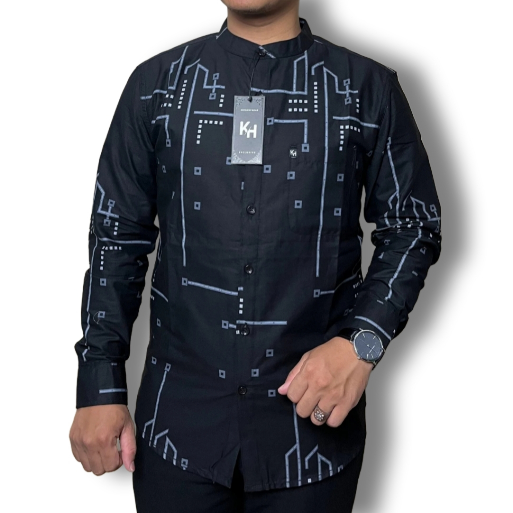 Baju Kemeja Koko Pria Lengan Panjang Kemko Dewasa KH Katun Premium Terbaru