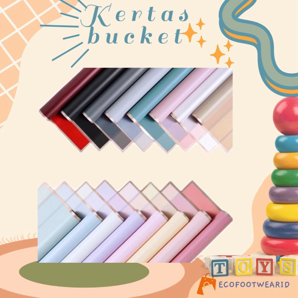 Kertas Bucket Flowers Wrapping Transparan Cellophane Gold Frame buket bunga ecofootwear.id