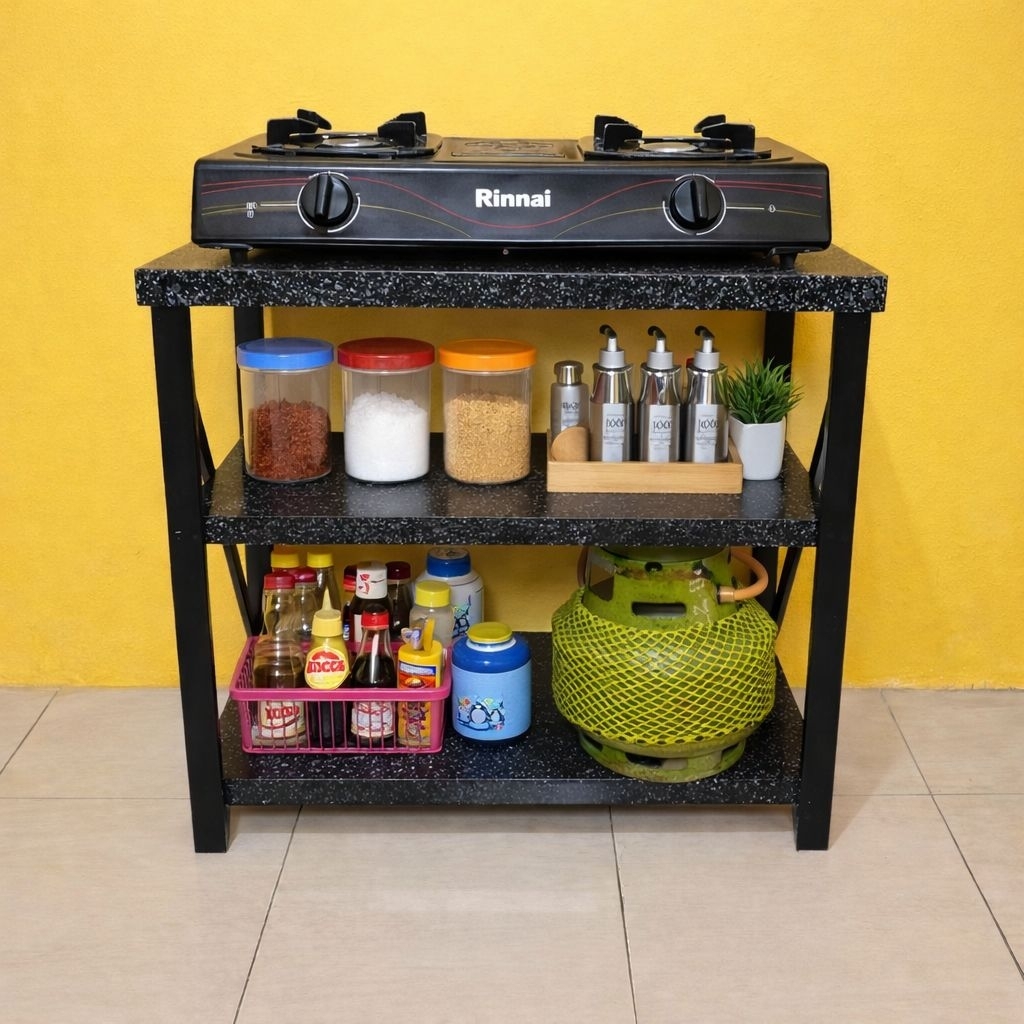 Meja Kompor 2 Tungku Rak Kompor Dapur Meja Kompor Gas