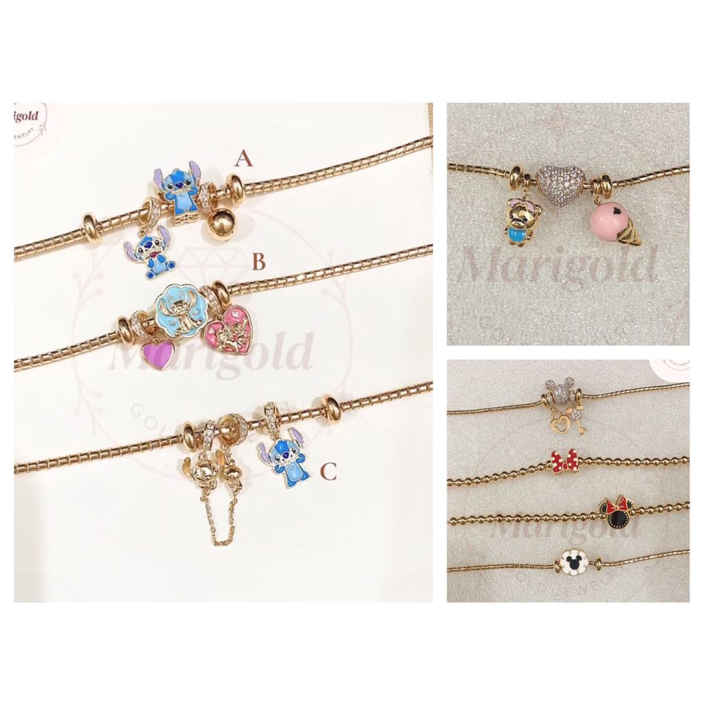 GELANG RANTAI DISNEY STITCH / MICKEY / MINNIE / SWEETIE UBS 8K