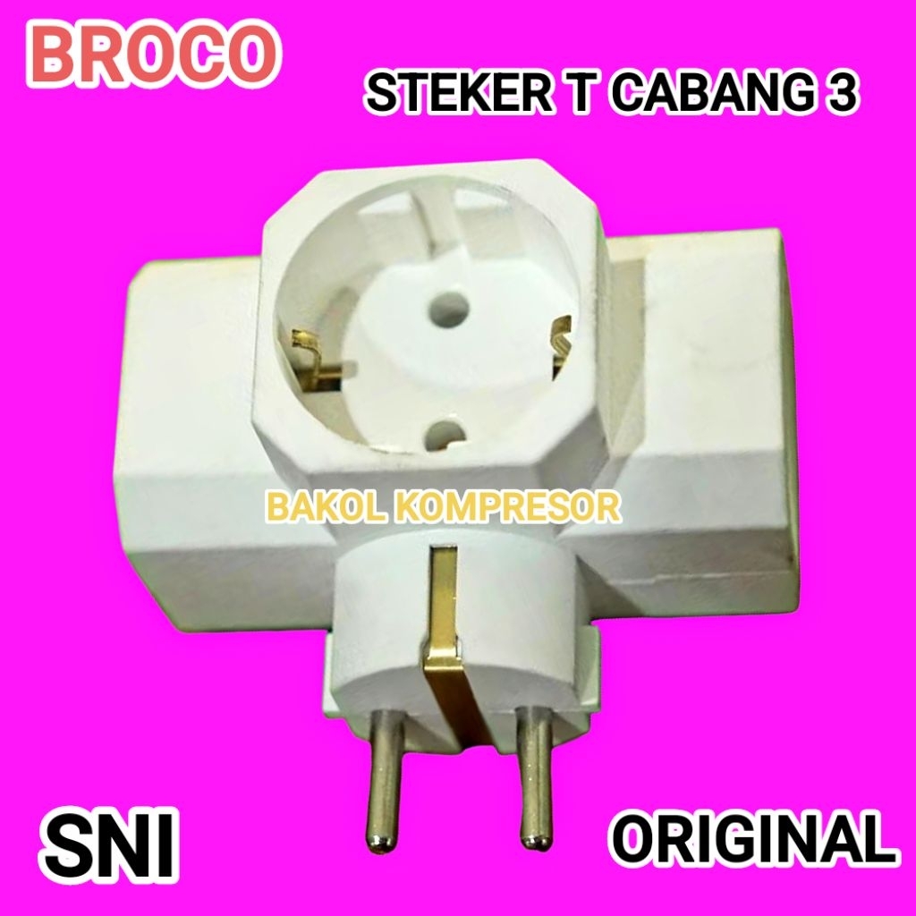 ORIGINAL BROCO STOP KONTAK T / STEKER COLOKAN T ARDE BROCO SNI