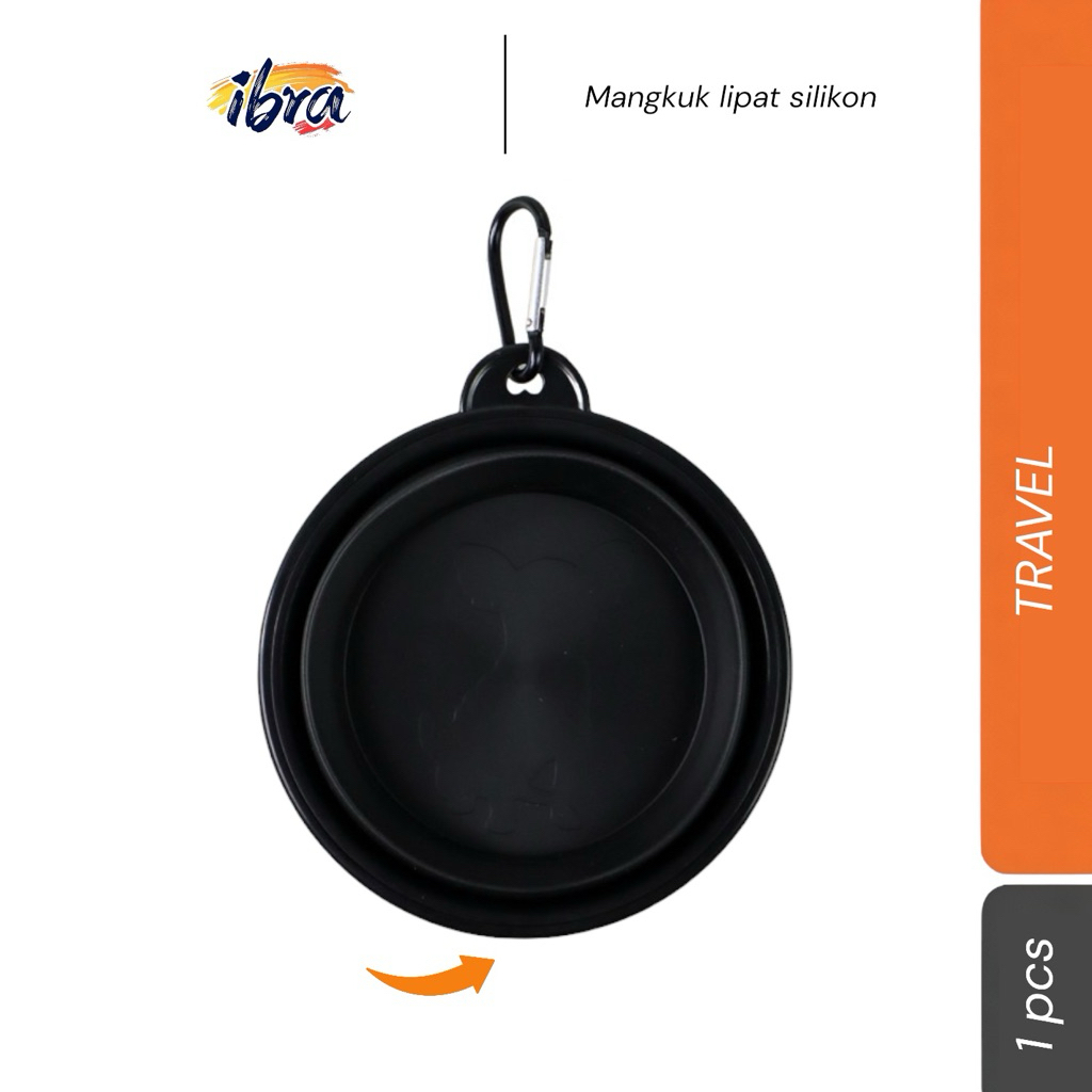 wadah makan mangkuk lipat pet bowl / wadah makan silikon