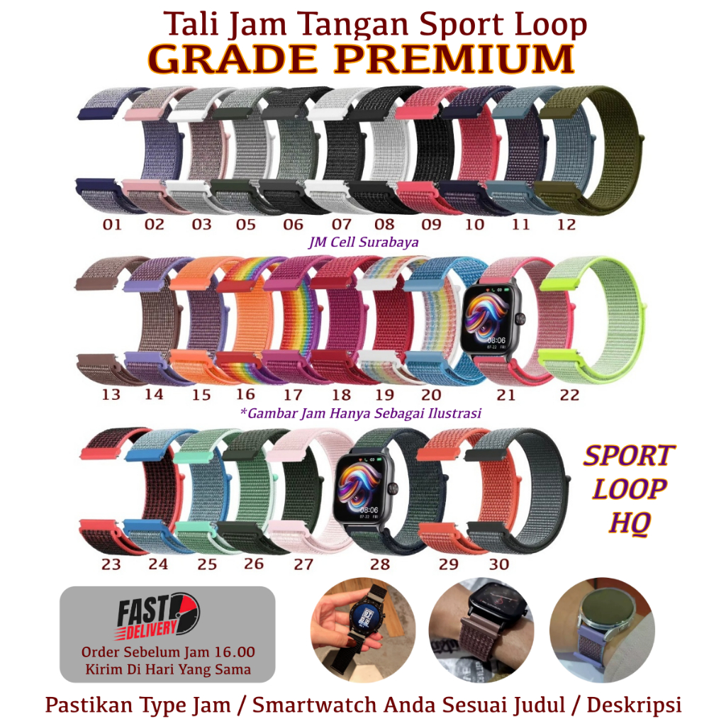 Sport Loop 22mm Strap Seiko 5 Sports 42.5mm SRPD57 SRPD59 SRPD61 - Tali Jam Tangan Nilon Velcro