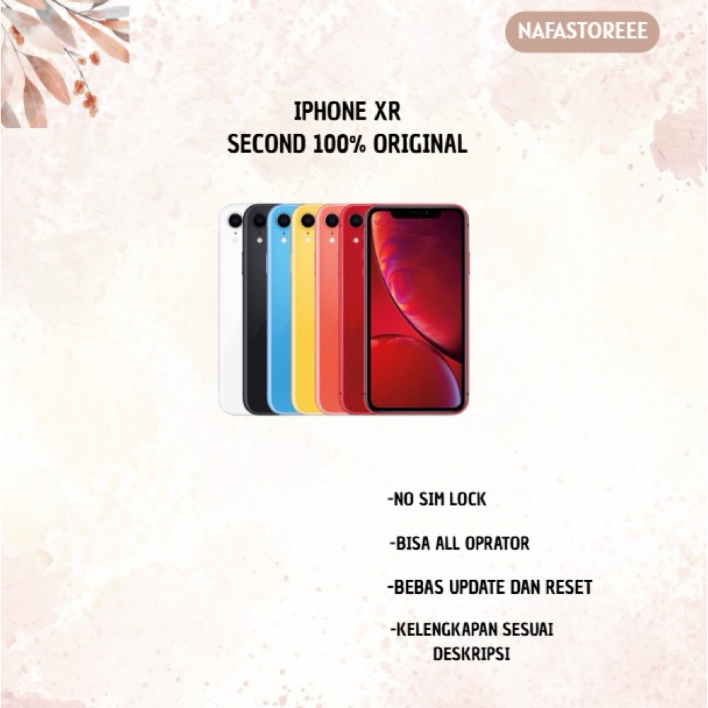 IP XR 64GB/128GB/256GB Fullset Second Like New 100% Original Ex Internasional