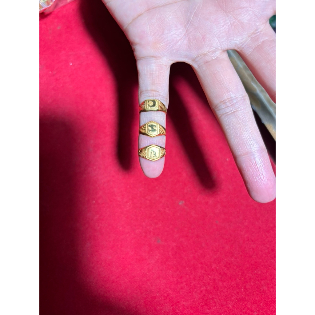 cincin stempel huruf anak berat 0.5gram emas 420