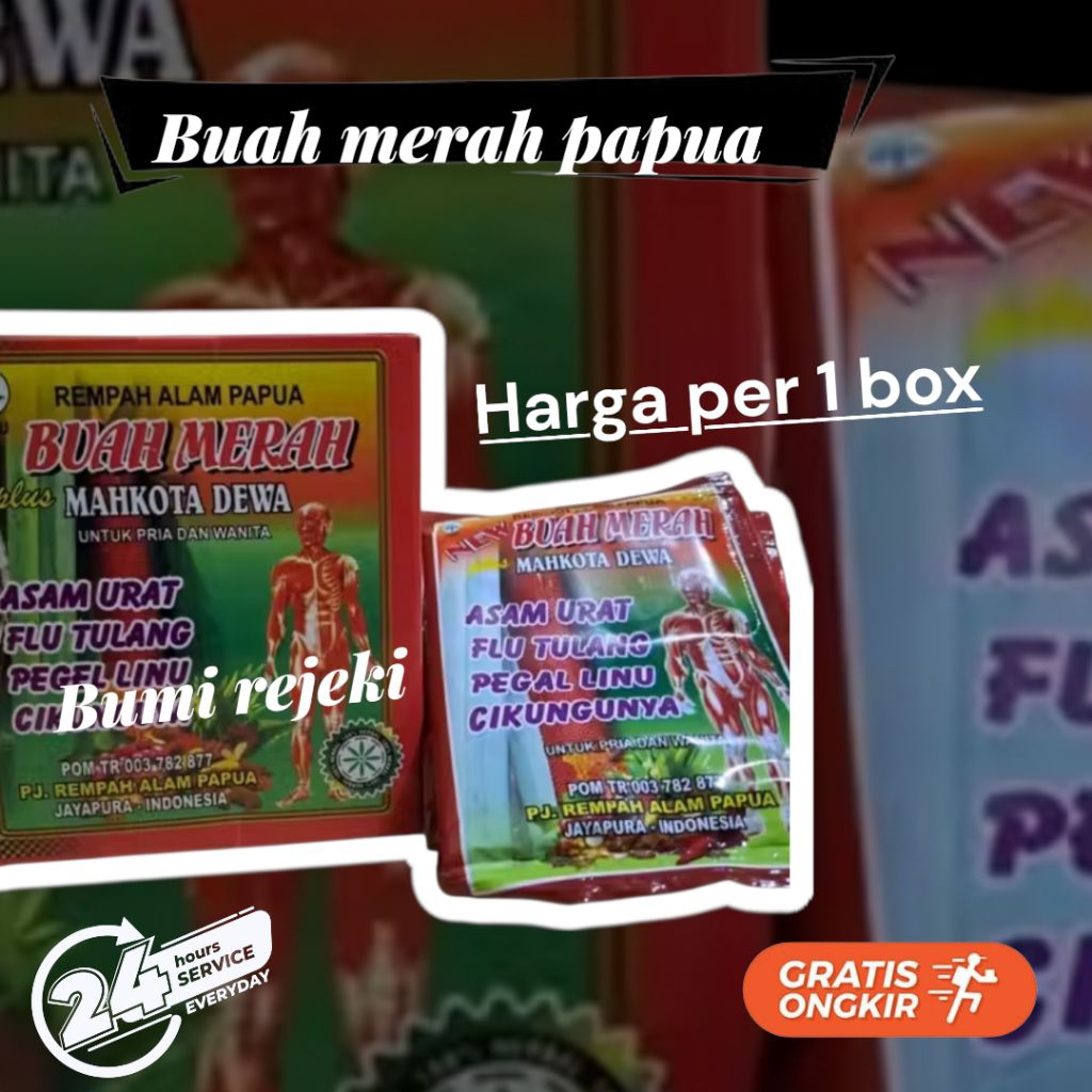 BISA COD - 1 BOX BMP asli | jamu mahkota dewa buah merah Papua asli