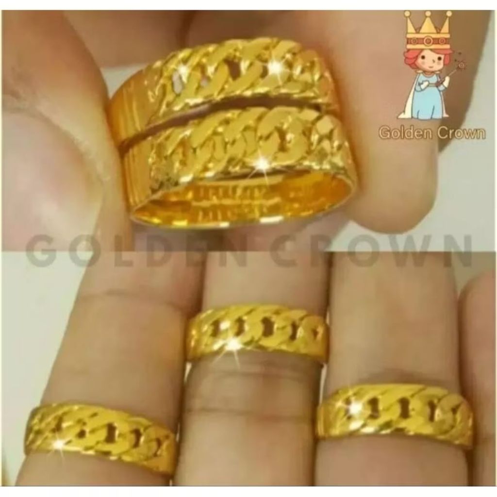 cincin rantai medan wanita lapis emas fashion kekinian