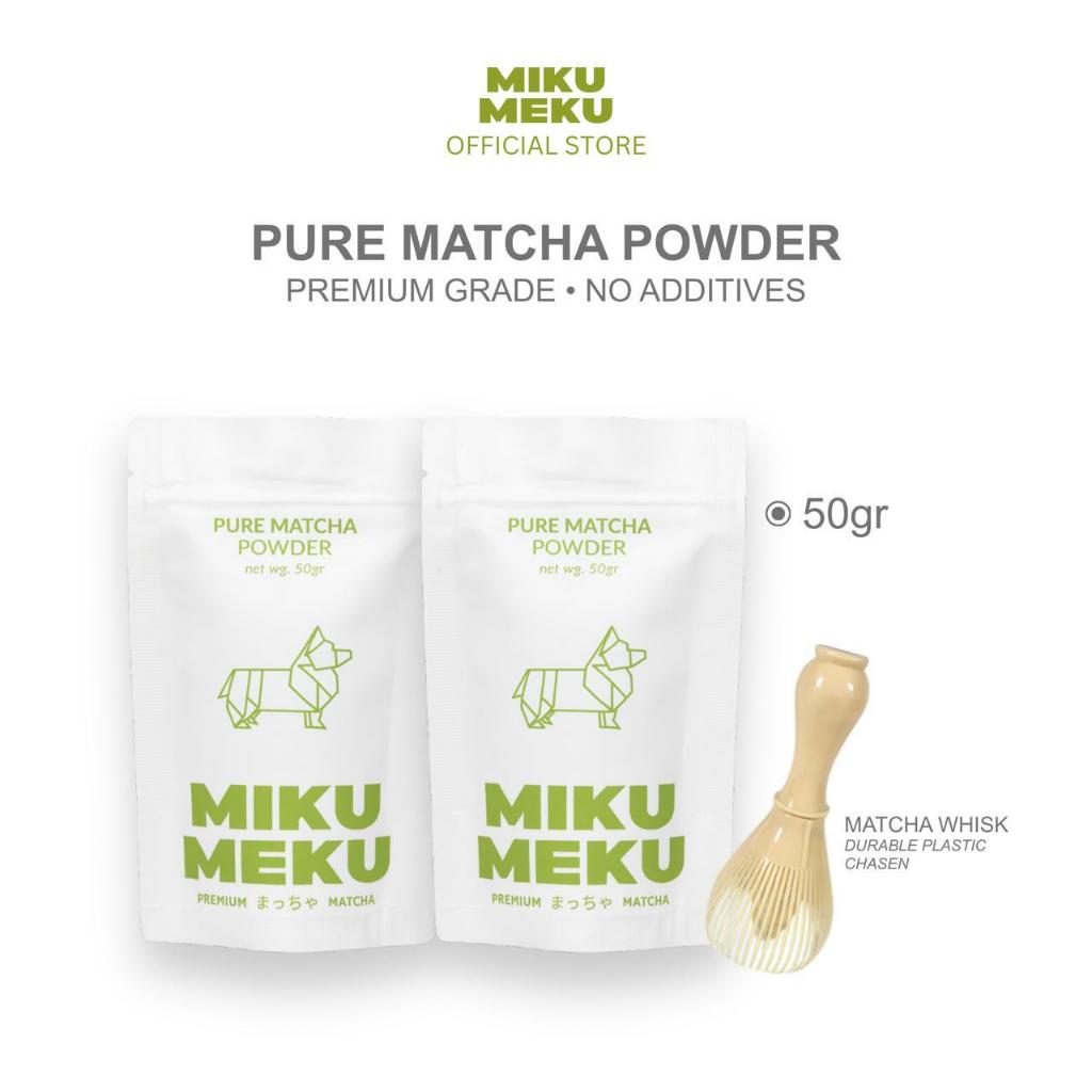 [EXCLUSIVE BUNDLE] 2 Pack Premium Pure Matcha Powder 50gr + 1 Resin Matcha Chasen - 100% Pure Japane