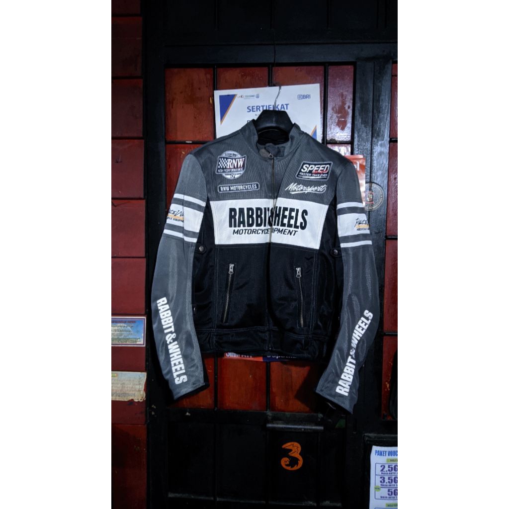 Second Jaket Rabbit And Wheels New Combo "Sarthe Grey" RNW Jacket Motor Original