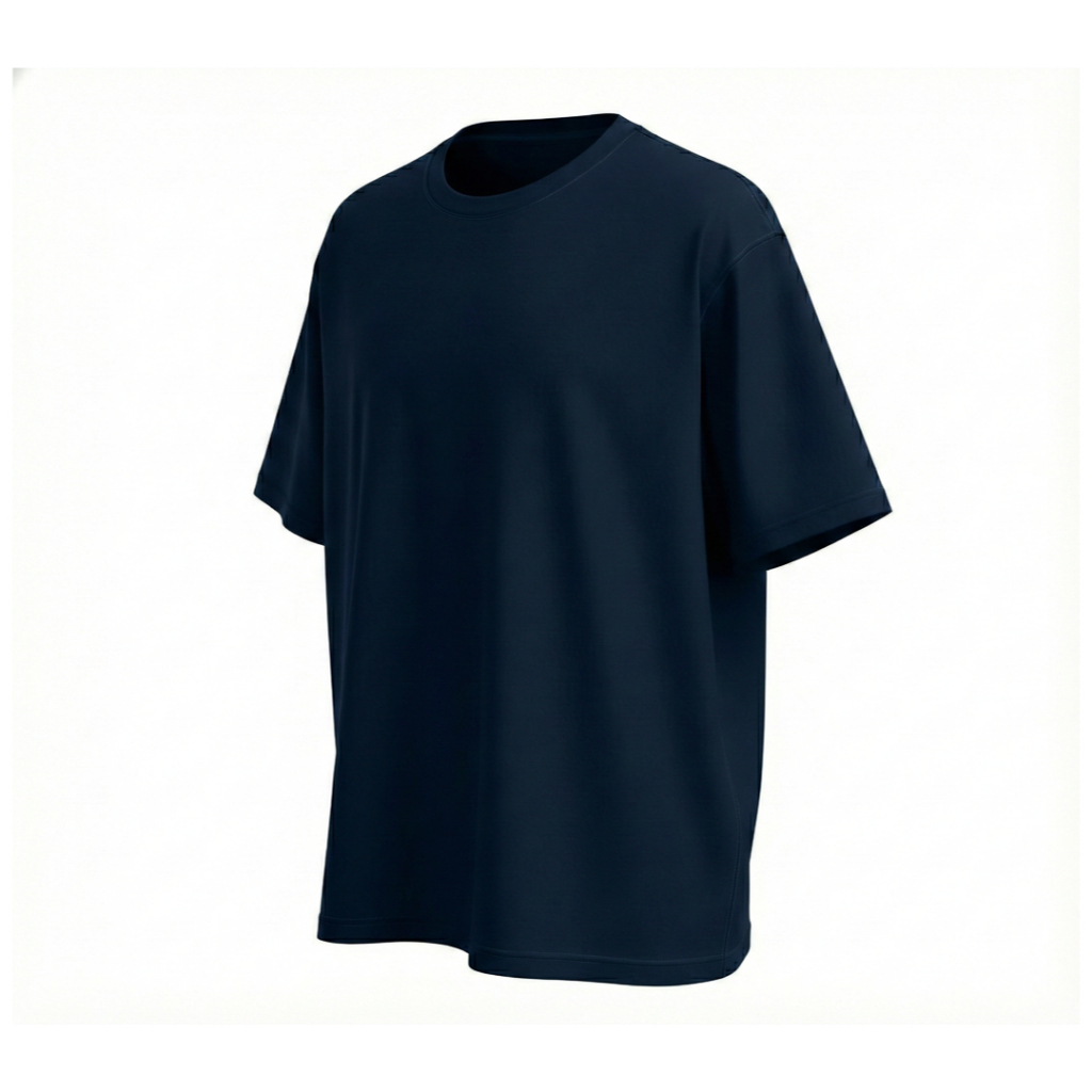 Kaos Polos Oversize Hitam / Putih / Navy Cotton Combed 24s Tebal (Tidak Nerawang) - Baju Pria Wanita