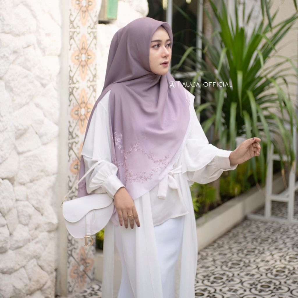 AUJA - Ghaniya Scarf / Hijab Syar'i 145 / Motif Syar'i / Hijab Malay Jumbo
