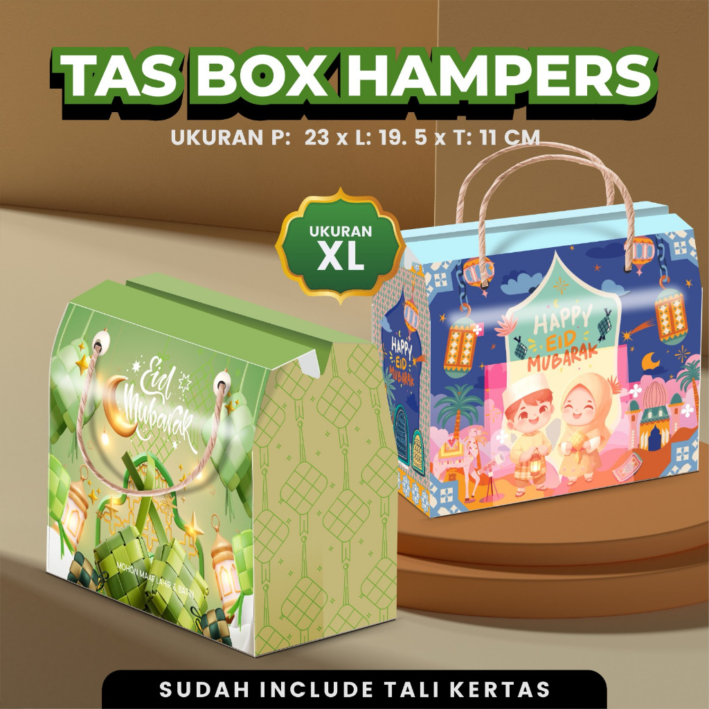 BOX HAMPERS IDUL FITRI | GABLE BOX | BOX HAMPERS TAS JINJING | BOX HAMPERS LEBARAN | FREE TALI KERTA