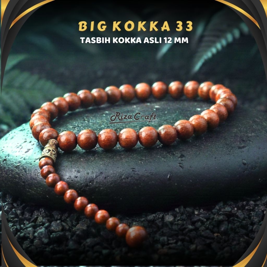 Tasbih Kayu 33 Butir Kokka Kaukah Jumbo Besar 12mm ASLI Original Bersertifikat 100% Turki Mesir