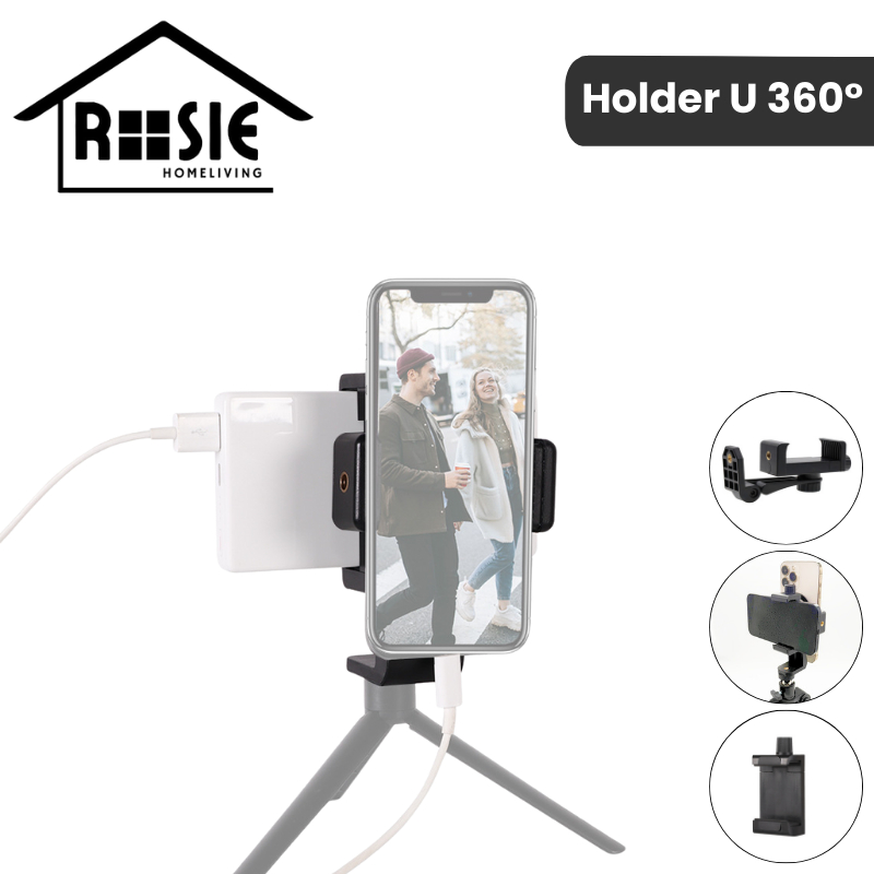 ROSIE Holder HP Tripod Smartphone Mount 360 Portrait Dan Landscape Holder HP Tripod Mount 360 Baut L