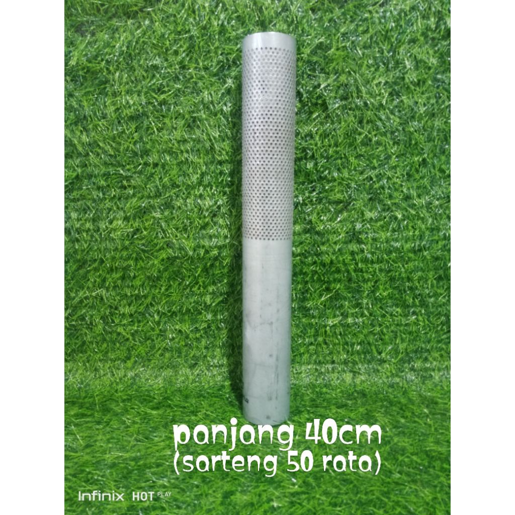 Saringan Knalpot Inlet 45mm - Bahan Plat Besi, Suara Adem, Lubang 2mm