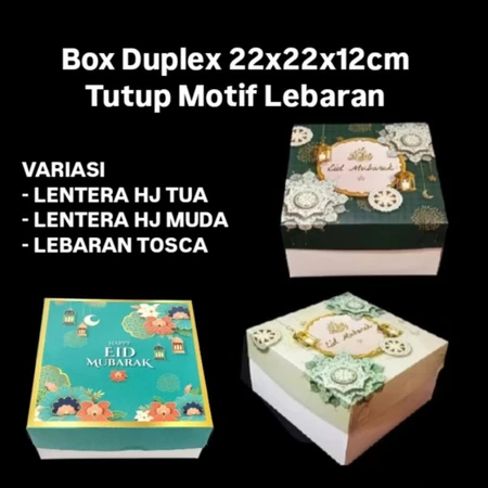 Kotak Kue Motif Lebaran Ukuran 22x22x12cm Box Duplex Dus Hampers Idul Fitri