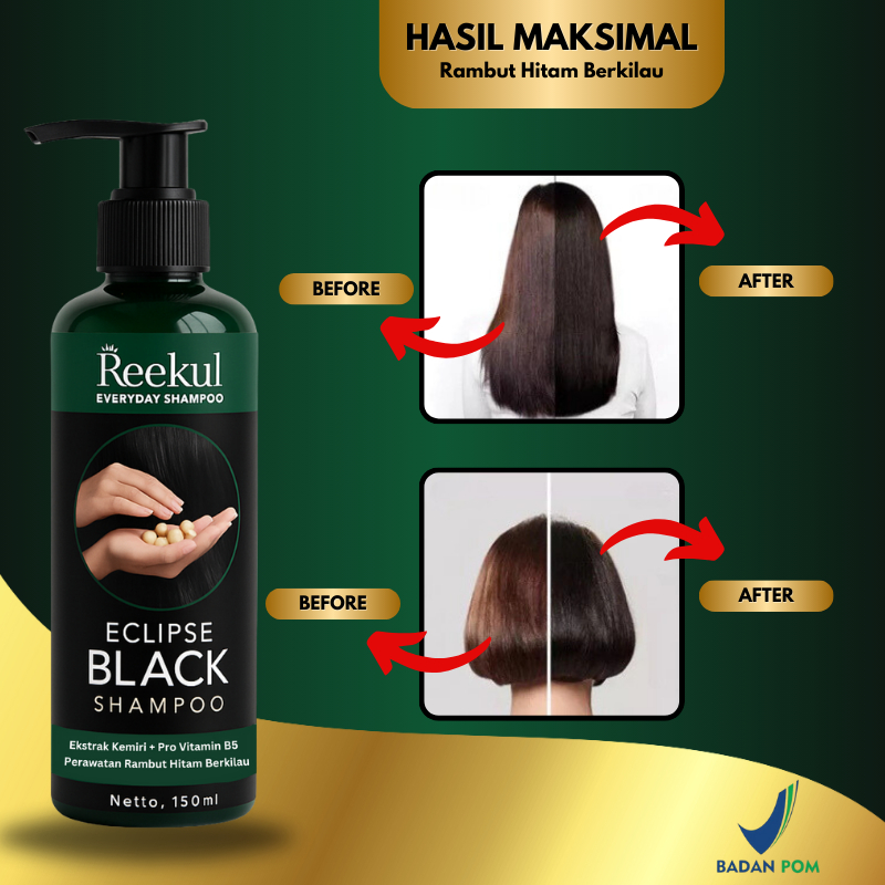 Shampo Alami Unruk Uban Reekul Eclipse Black Kuat Uban Beruban Alami Anti Uban Multivitamin Penguat