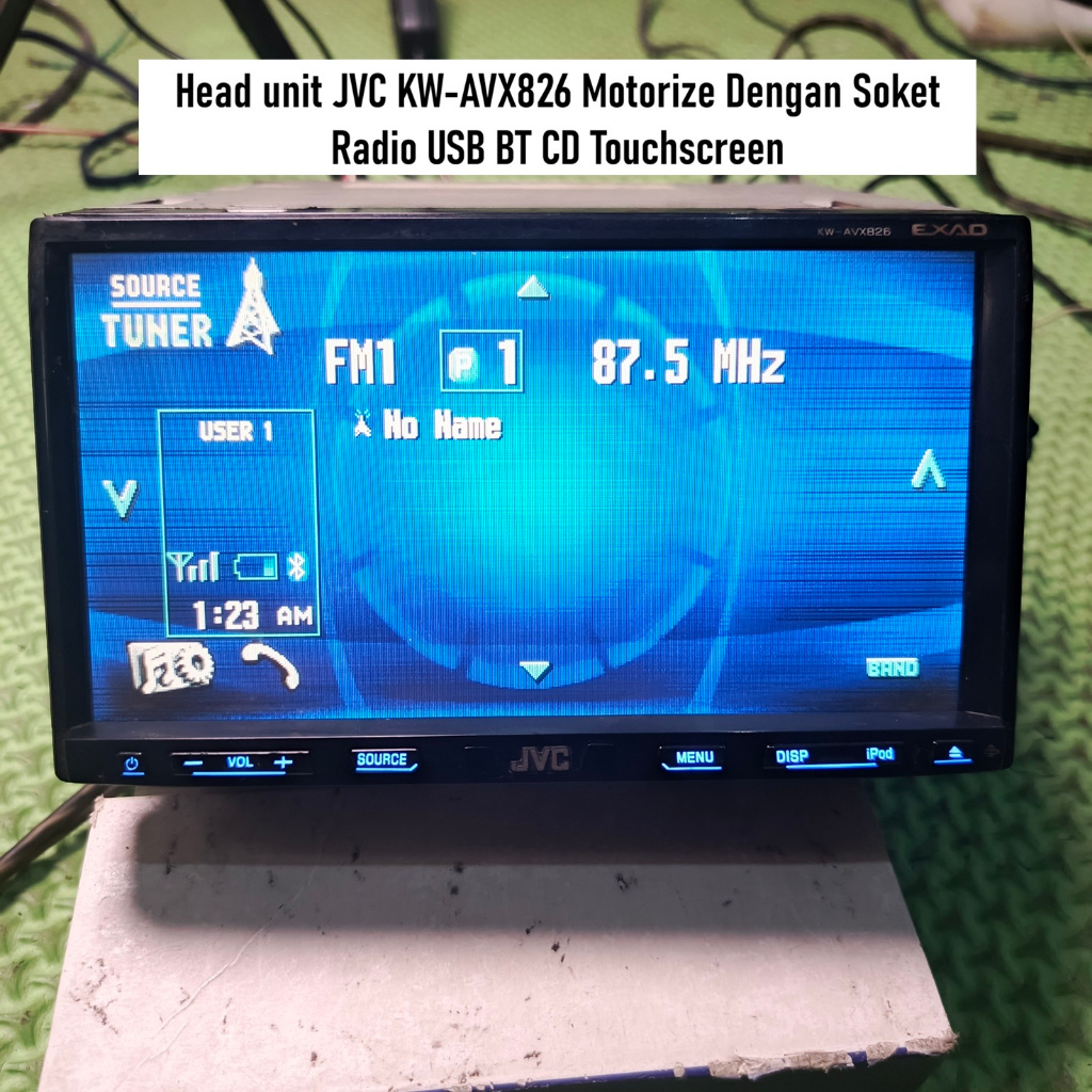 Head Unit Radio Mobil Universal | JVC KW-AVX826 Motorize | CD Radio BT USB | Dengan Soket.