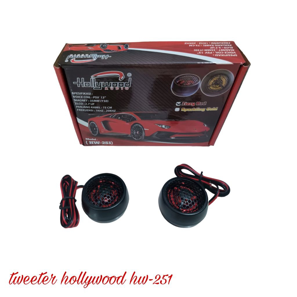 Twitter Hollywood HW 251 Tweeter Audio mobil Hollywood merah- Twitter Hollywood HW-215 Twitter Audio