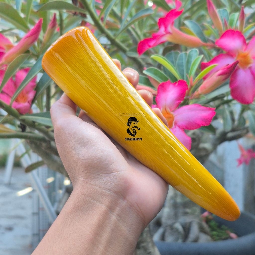 Pipa Once Motif Pucuk Serat SriGading / Pipa Once Serbuk Kalcium Bulat Pucuk Jumbo