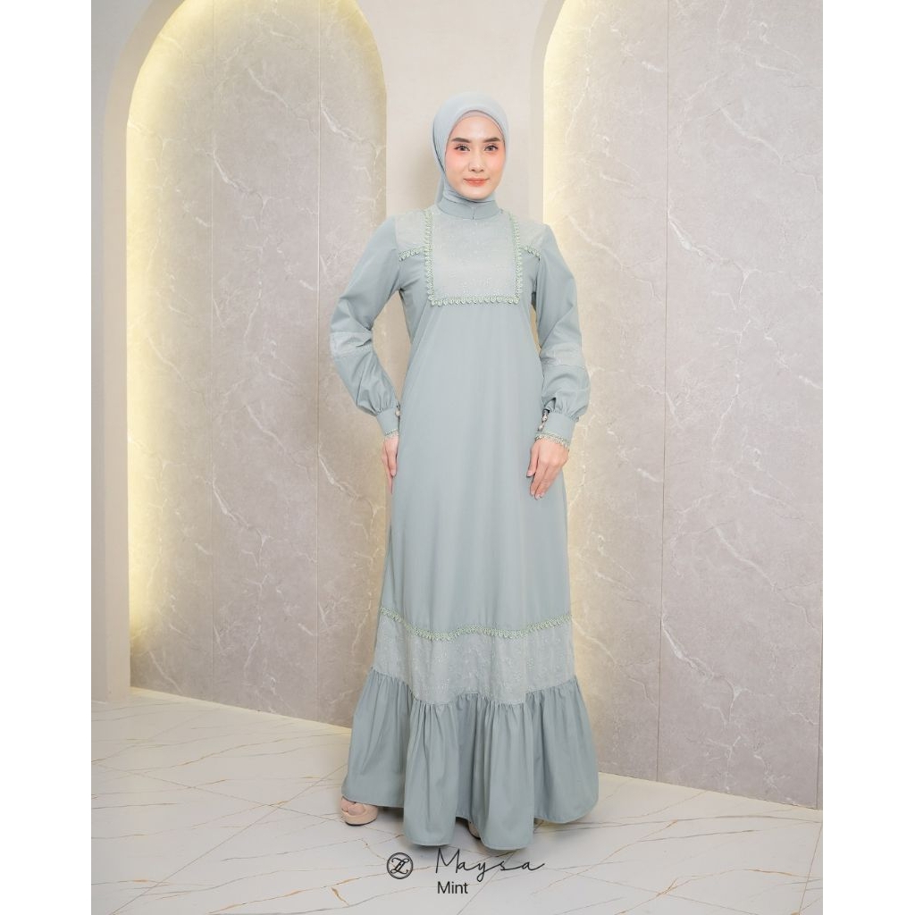Maysa dress by zalifa, gamis polos, gamis zalifa, gamis lebaran, gamis cantik, gamis simple, gamis l