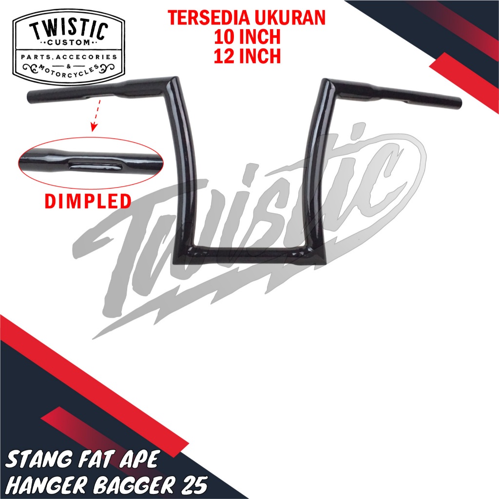 Stang Fat Ape Hanger Bagger 25 Tinggi Motor Harley Sportster Iron XL 883 1200 48 Softail Dyna Road K
