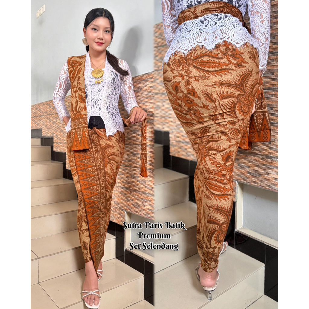 Kamen Sutra Paris Batik Set Selendang Premium