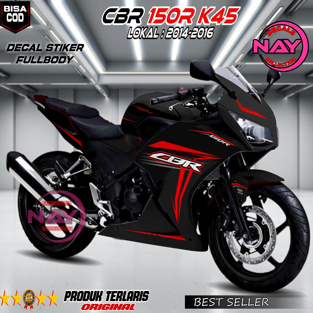 Decal CBR 150R K45A LOKAL Fullbody - Stiker CBR K45A LOKAL Fullbody Desain Simpel Ganteng