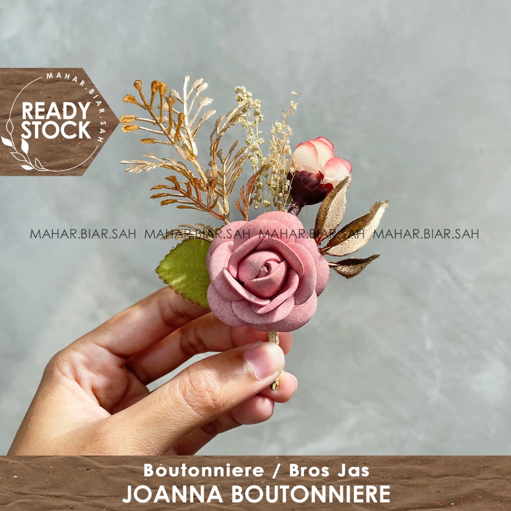 RS JOANNA ROSETTA Boutonniere / bros bunga kering / bunga jas / bros bunga jas / dried flowers