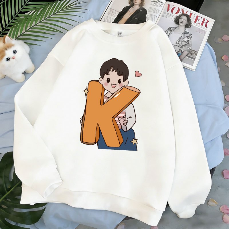 Sweater   Korea Cetakan Kartun Cowok Korea K | Oversize Lucu | 100% Cotton