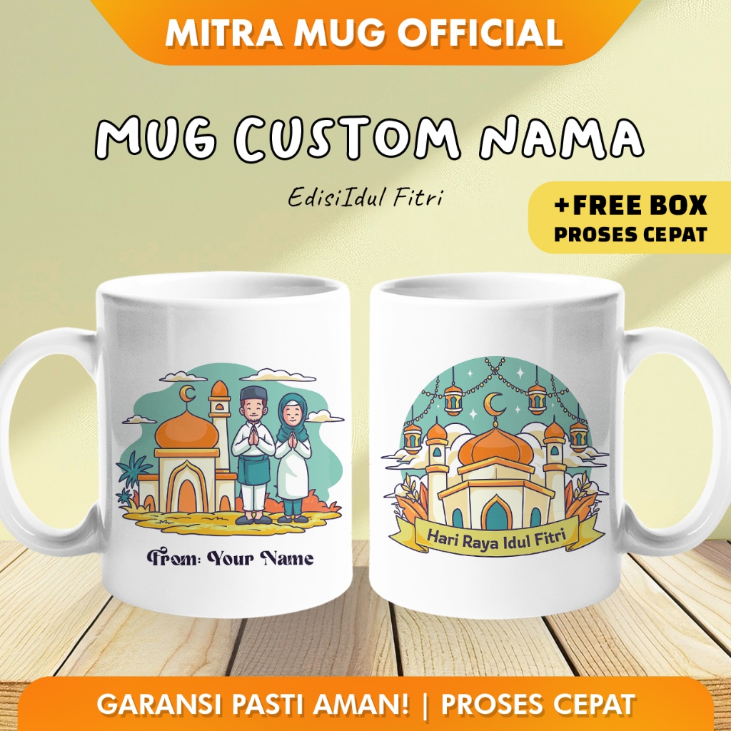 Custom Gelas Mug Ramadan Lebaran Idul Fitri - Salam Idul Fitri