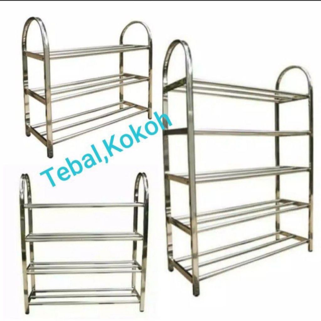 (TERMURAH) Rak Sepatu Stainless 5 Susun full besi