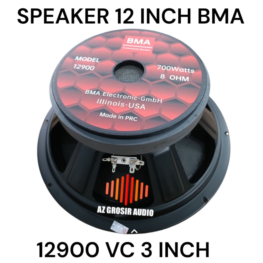 speaker 12 inch bma 12900 vc 3 inch woofer 12 inch speaker bma