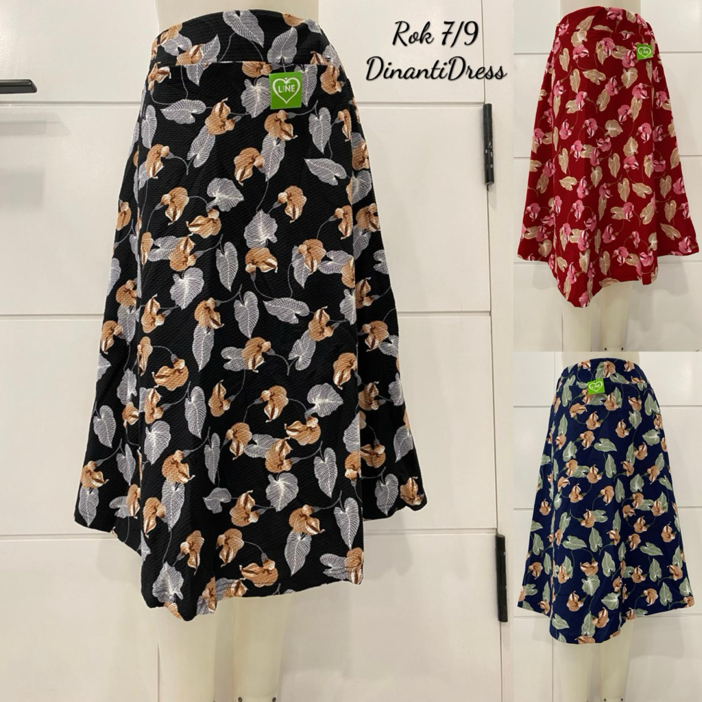 Rok Payung Wanita 7/9 Motif Daun