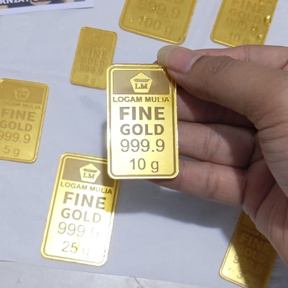 replika logam mulia emas antam 0,5 - 100 gram aksesoris mahar akrilik emas