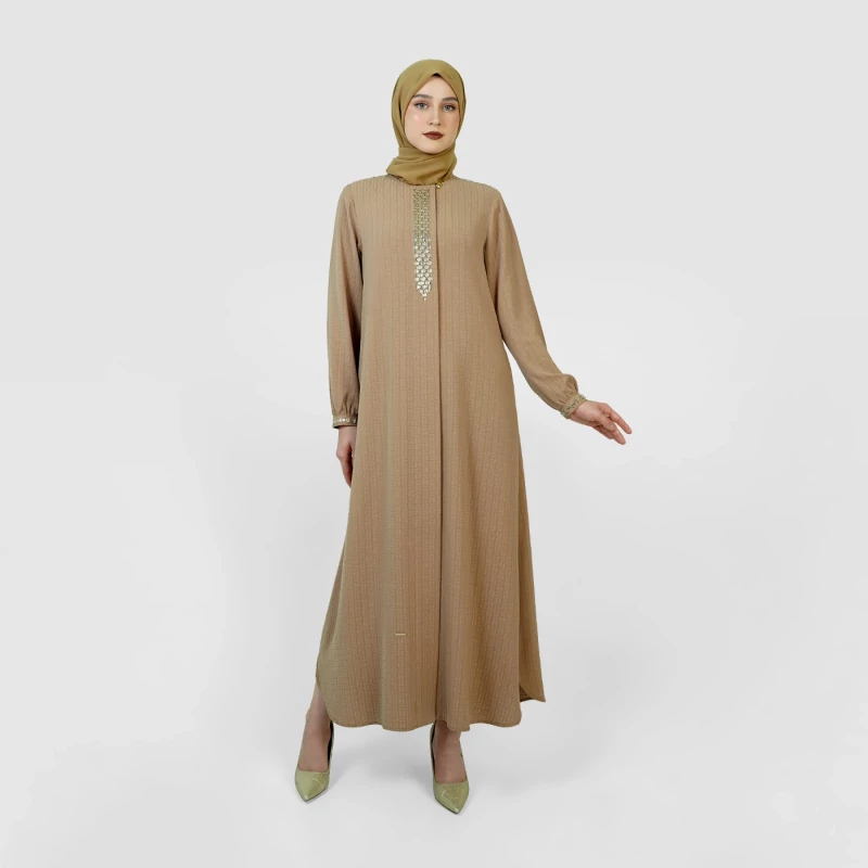 Hikmat Abaya C202533 Warna Maroon & Beige