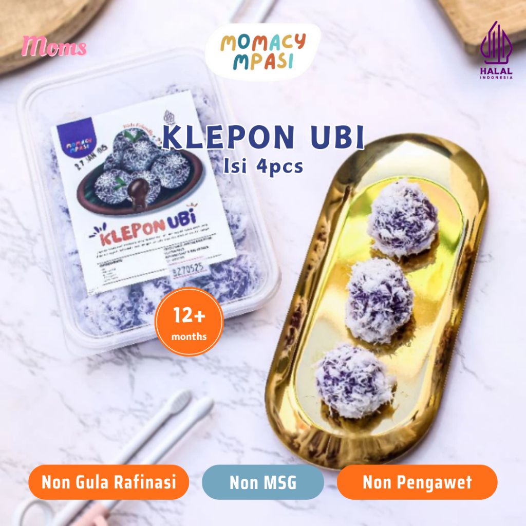 Momacy Klepon Ubi Isi 4pcs, Healthy Frozen Food, Menu MPASI, Makanan Bayi & Anak, Snack Bayi & Anak,
