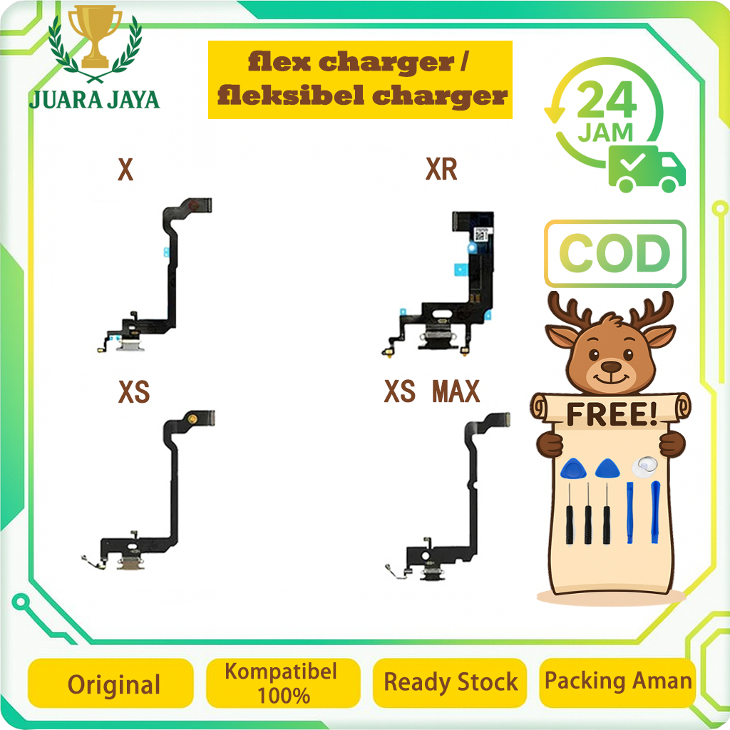 Flexible Konektor Cas Charger Kualitas Original For IPHONE X / XR / XS / XS MAX New Original