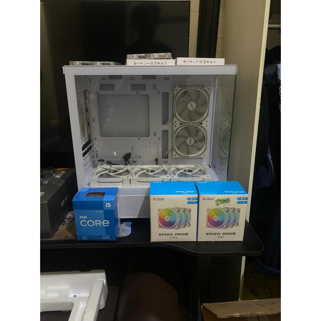 Digital Alliance DA Gaming N30x Tempered Glass M-ATX Gaming Case - WHITE + FAN PC COLLER 5 BIJI ARGB