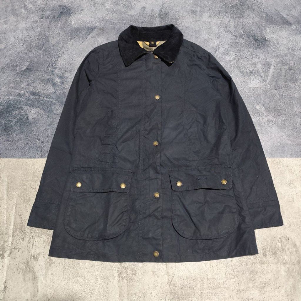 Jaket parka wanita outdoor hiking gunung Barbour Navy