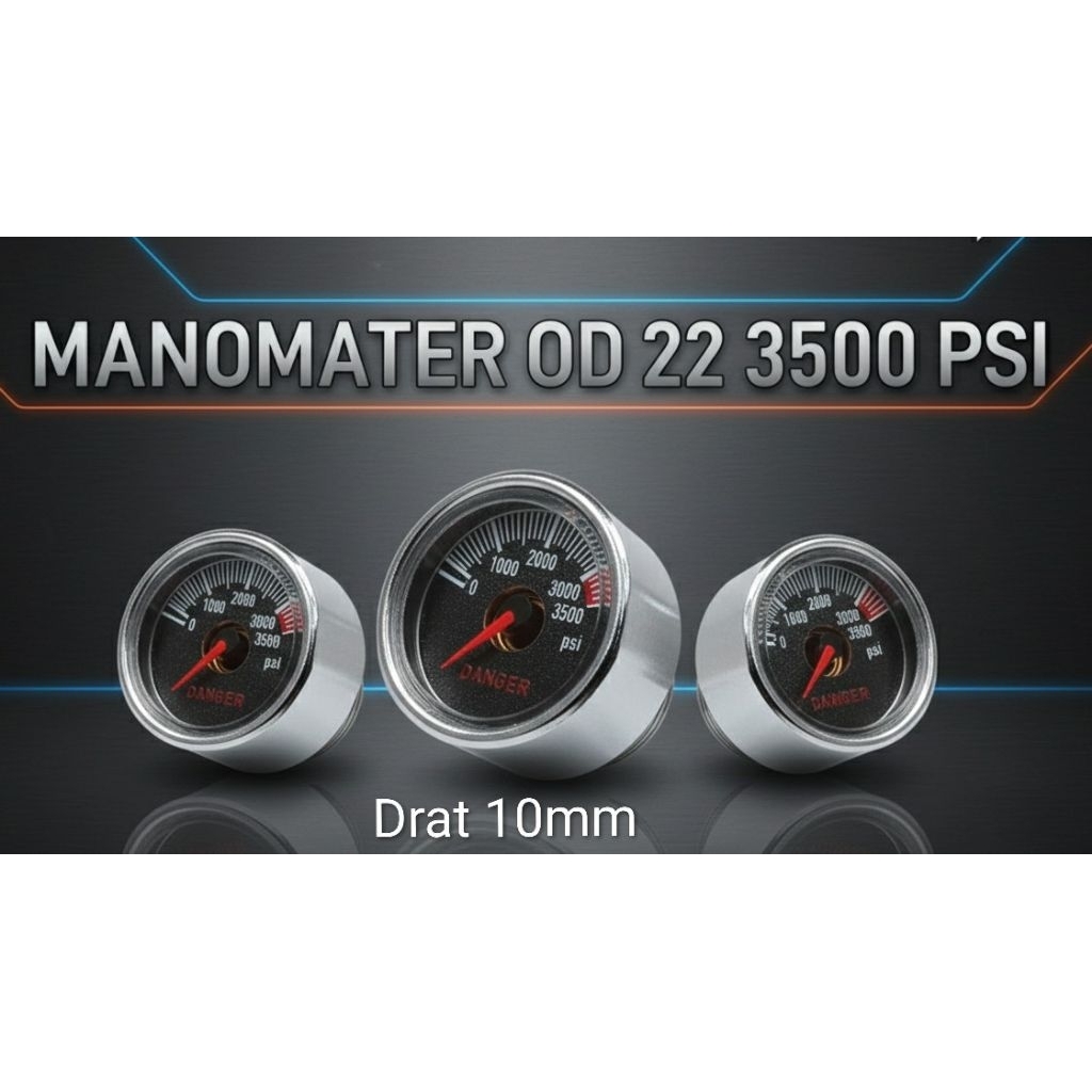 Manometer Pcp OD22 3500 Psi Drat 10mm
