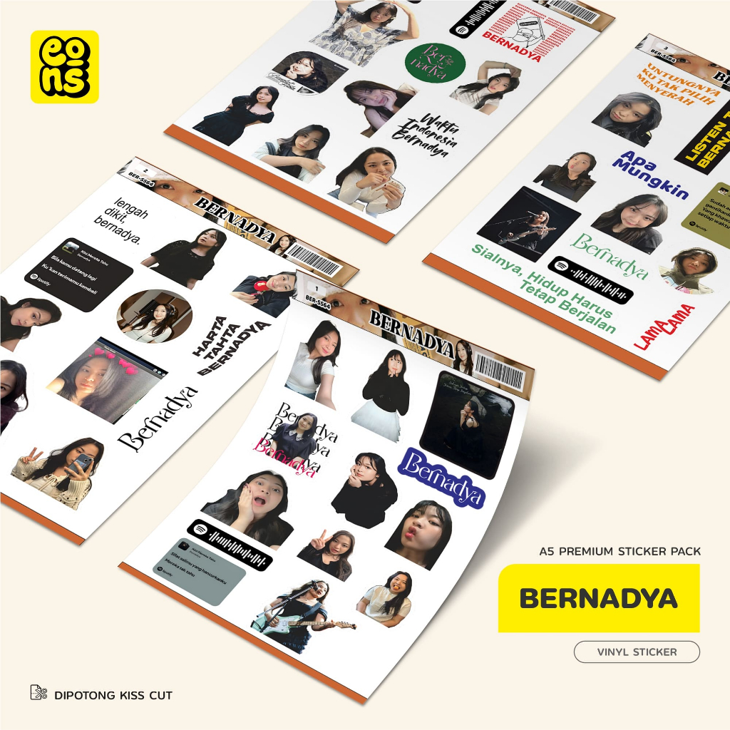 Sticker Bernadya Aesthetic | Stiker Penyanyi Indonesia | Vinyl Waterproof Laptop HP Journal