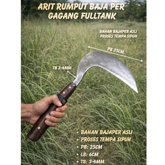 ARIT SABIT RUMPUT BAJA PER TEMPA – SIAP PAKAI SUPER TAJAM