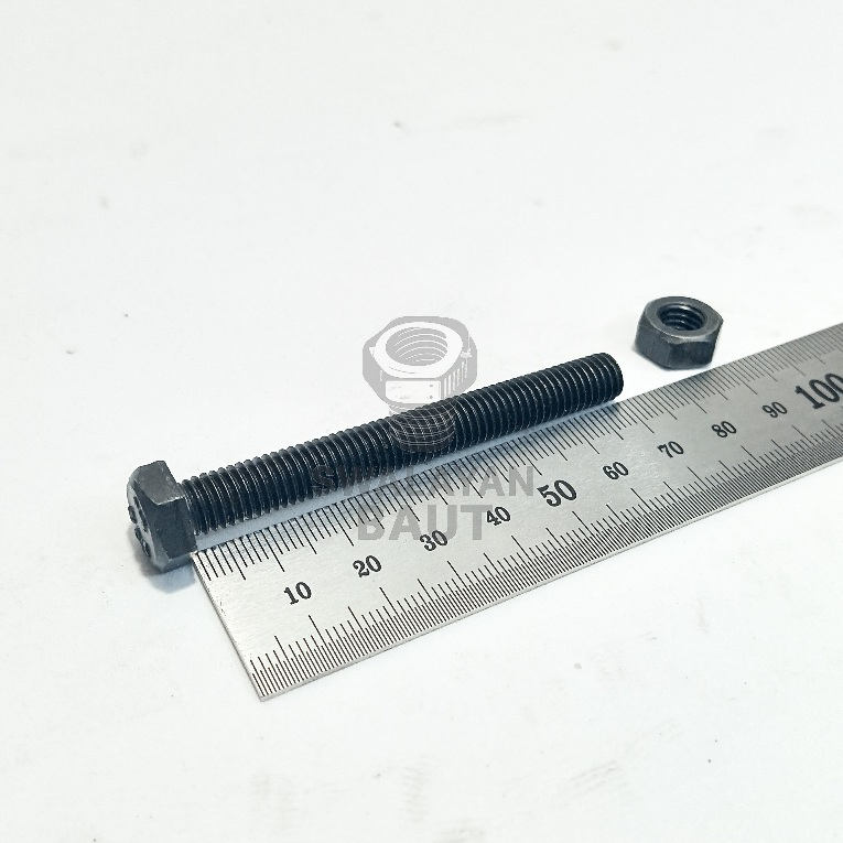 BAUT MUR BAJA M8X70 FT FULL DRAT DRAT 12 KUNCI 13 PANJANG 7CM BAUT BAJA GRADE 8.8 HTB FULL DRAT